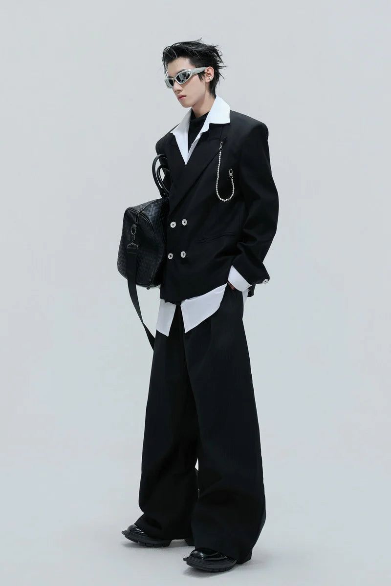 Striped Cinched Waist Trousers
