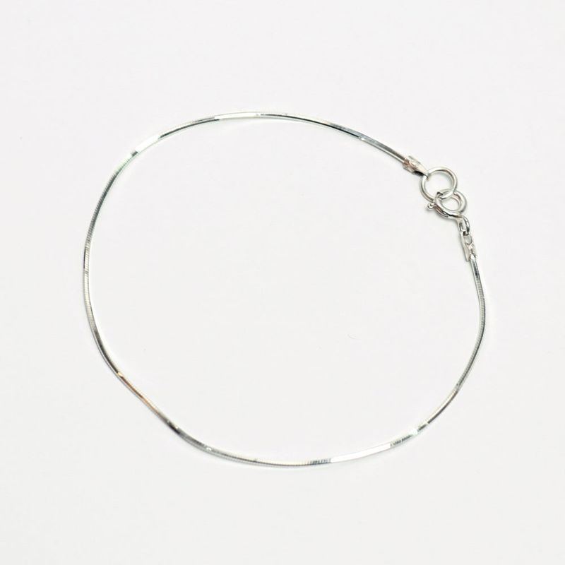 silver thin snake chain bracelet (silver