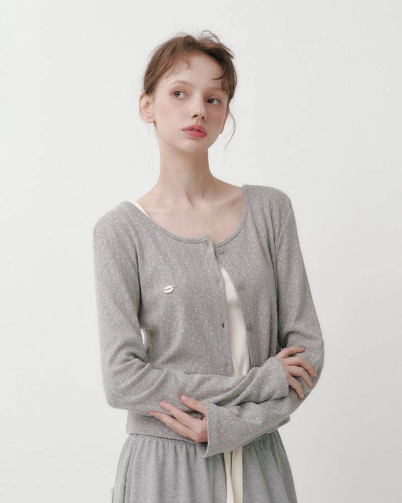 [MADE] Rose Punching Long Sleeve Cardigan