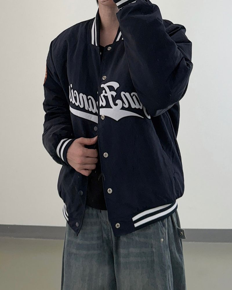 Sanver Lettering Varsity Padding Jumper