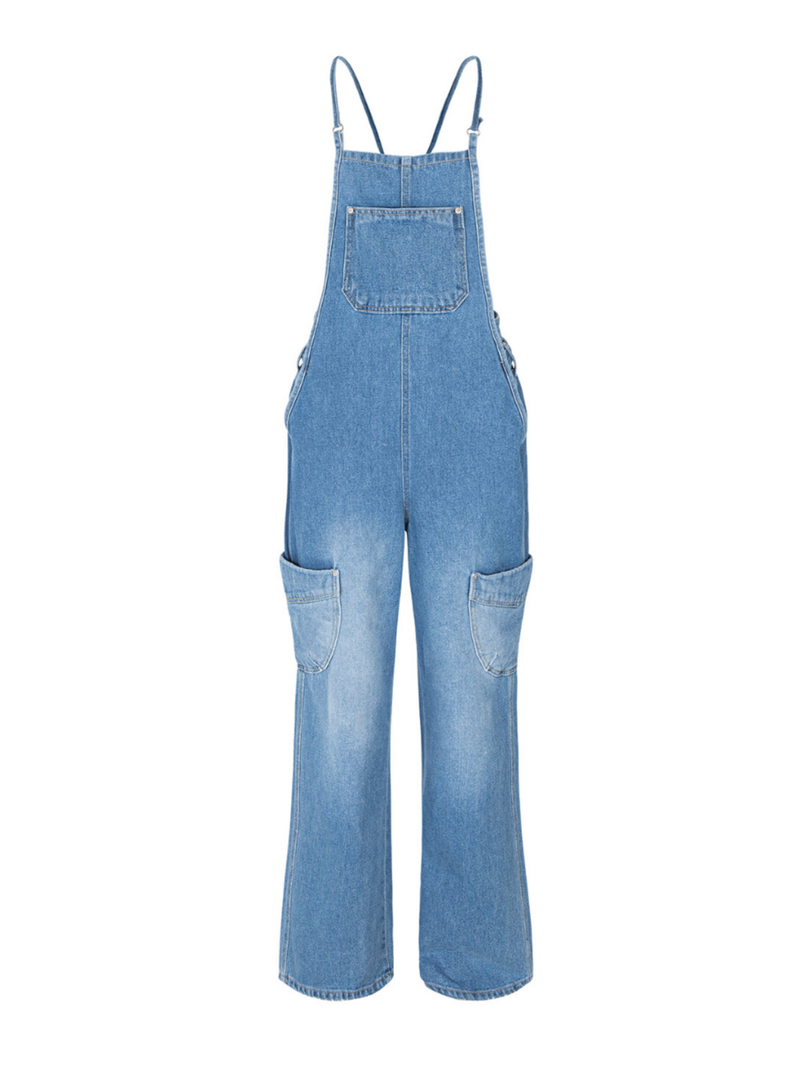 POCKET DENIM OVERALLS