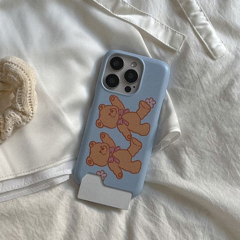 [Mademoment] bear embroidery design iphone card case