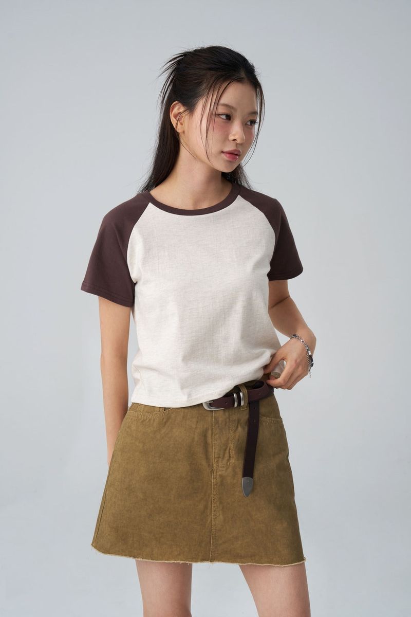 (W) grunge washed skirt pants
