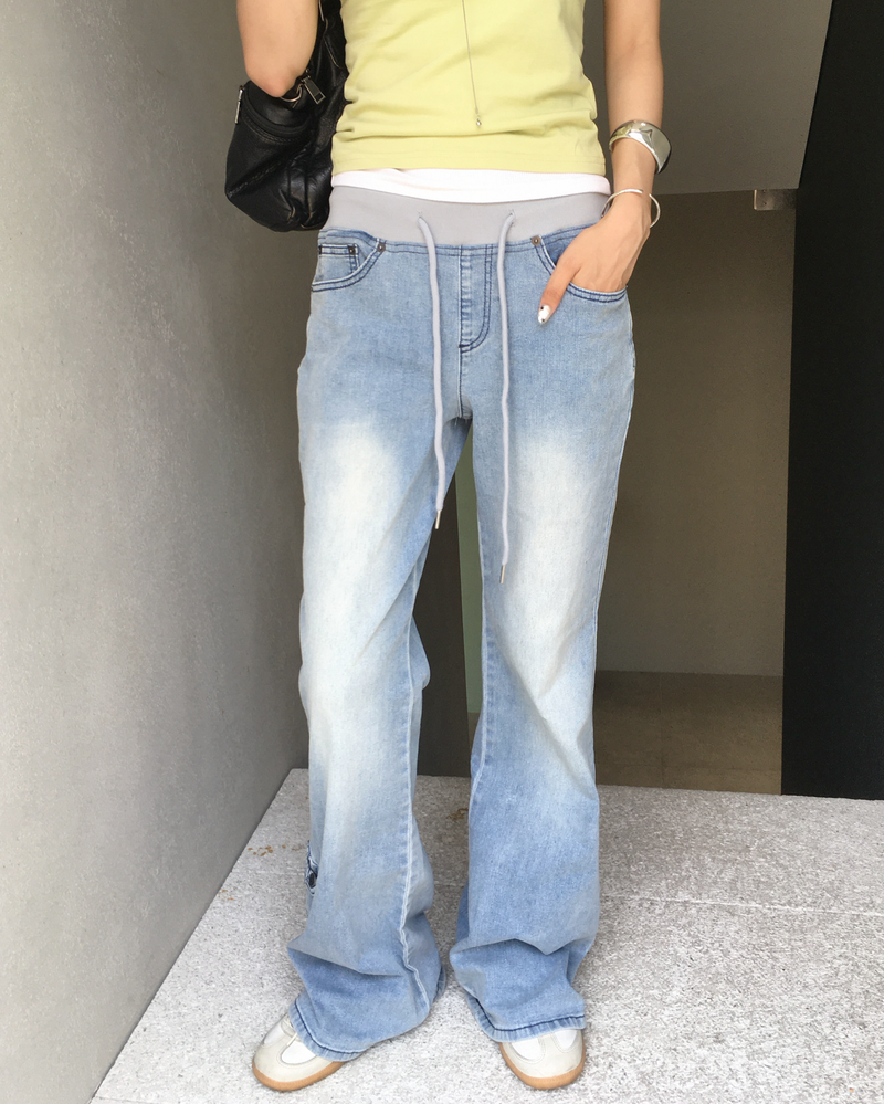 kyoive(コイブ)の「Banding pocket boots cut denim pants(Pants)」