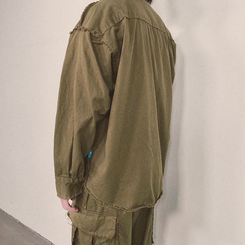 grunge plain shirt_khaki