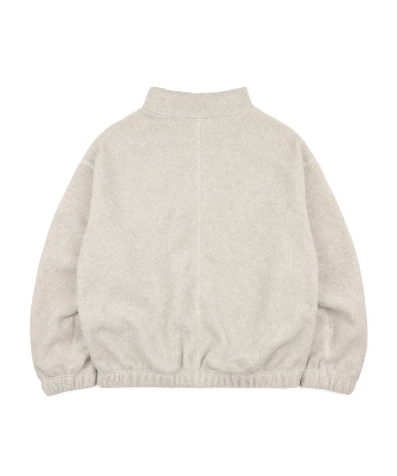 Oversized fleece half-zip - Beige