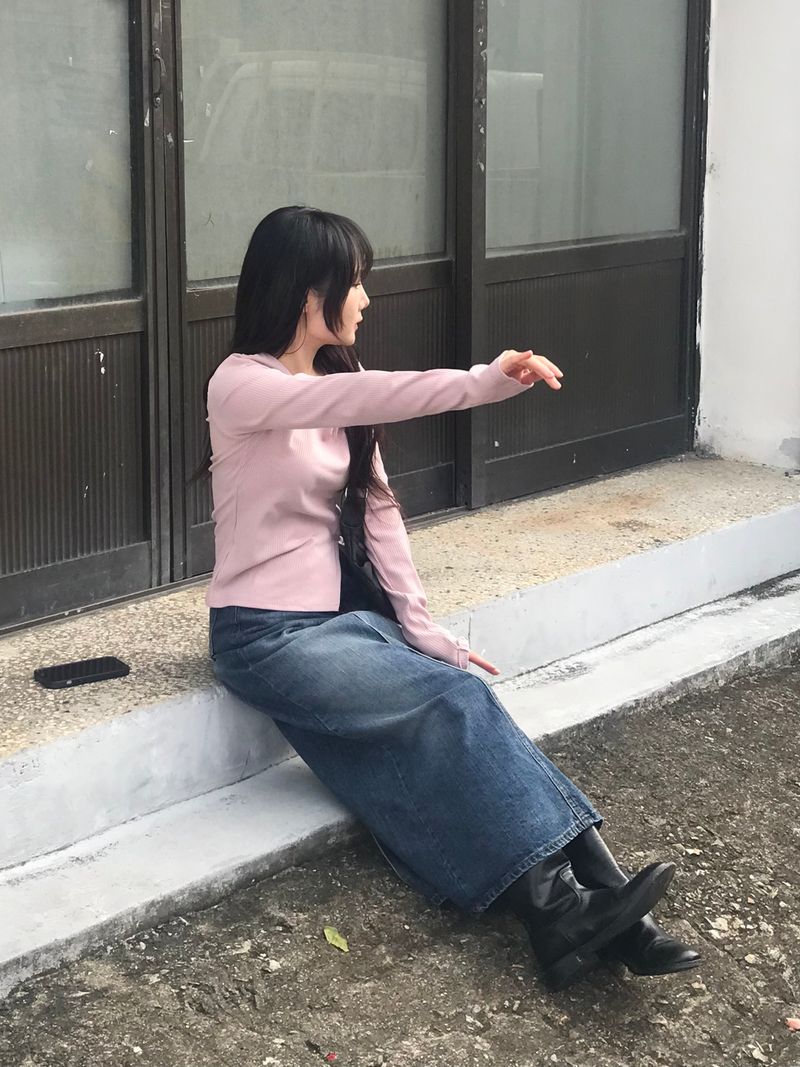 Walter denim long skirt
