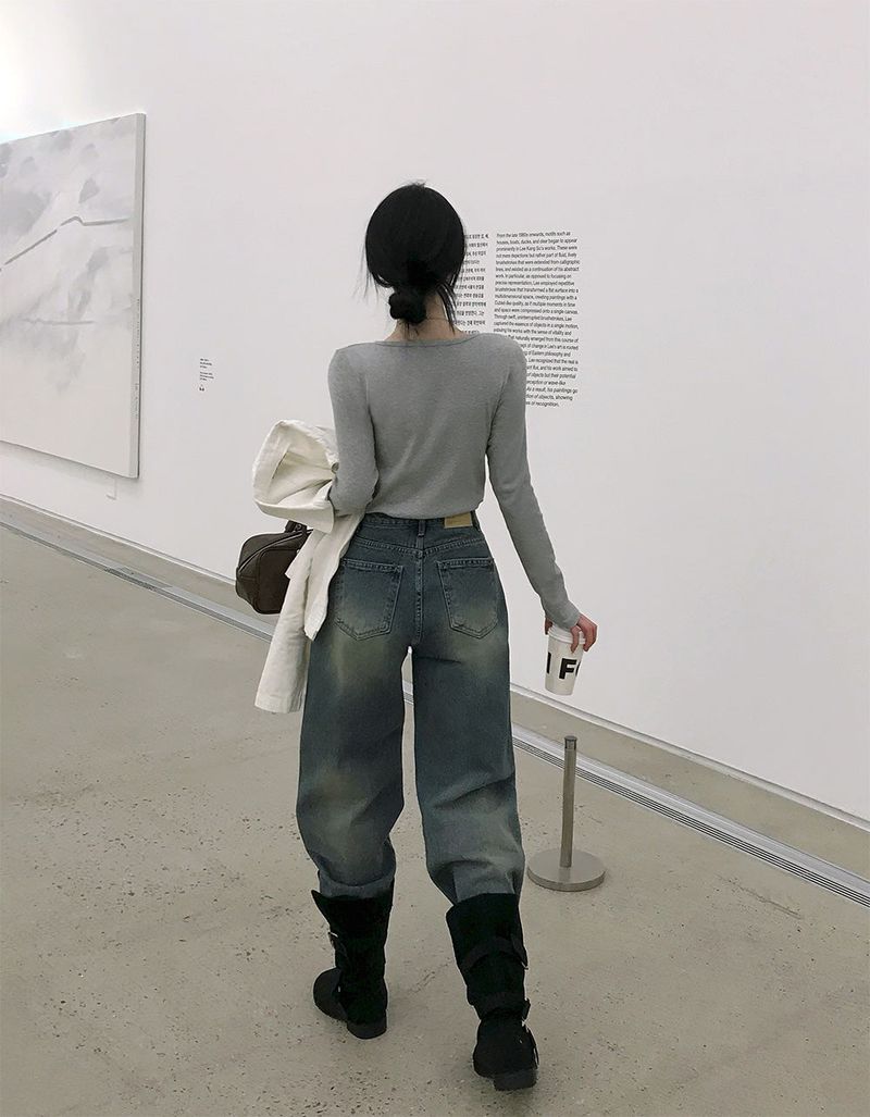 [Bellide made] FLOW, SLIT LINE WIDE DENIM PANTS