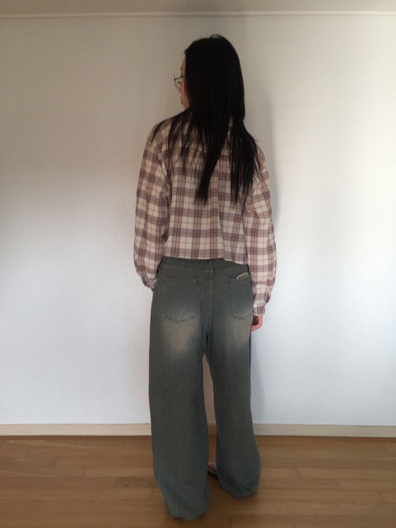 Touch denim wide long pants (2 colors)