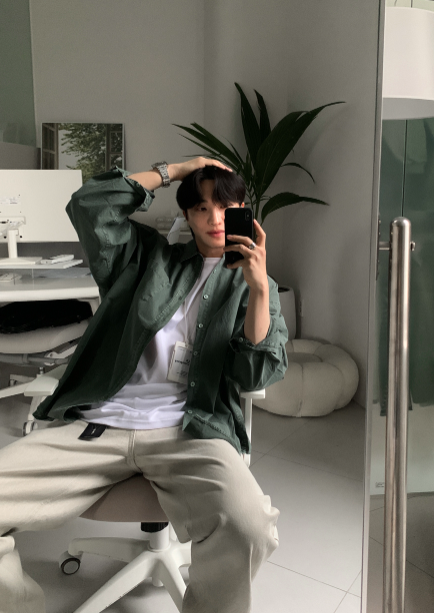 Glass Pigment Basic Cotton Shirt
