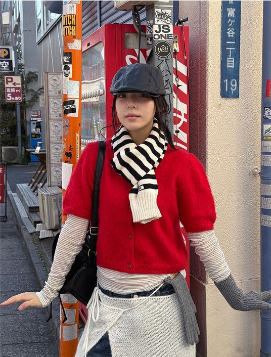 KNIT STRIPE MUFFLER (2C)