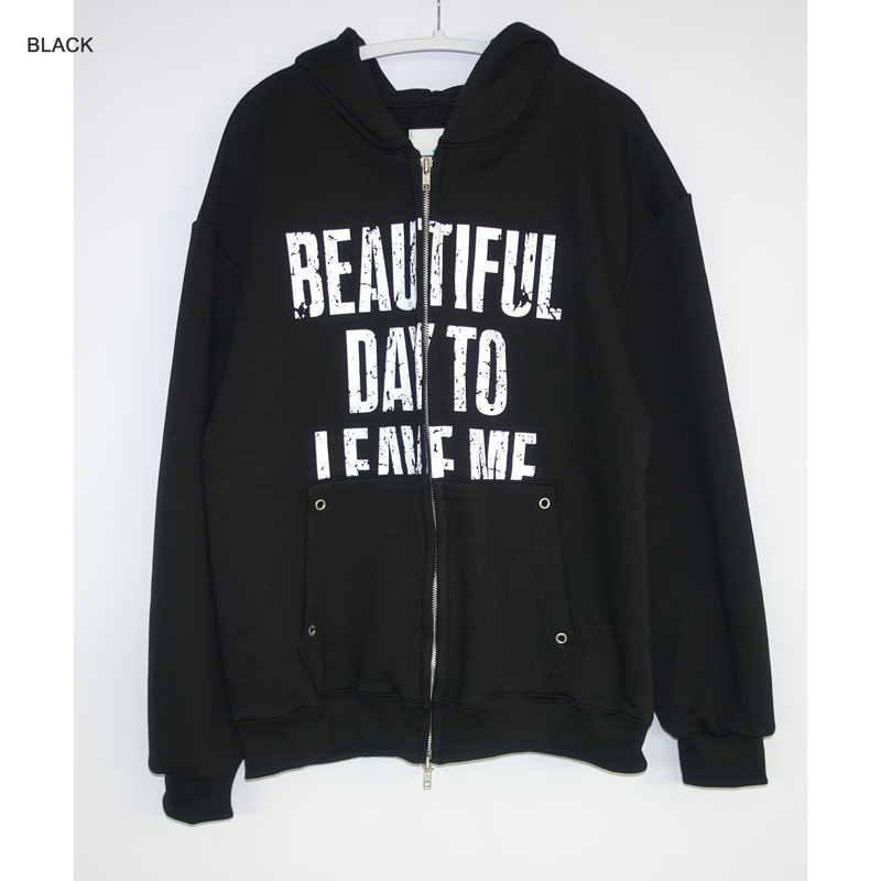 Street Lettering Two-Way Zip Hoodie