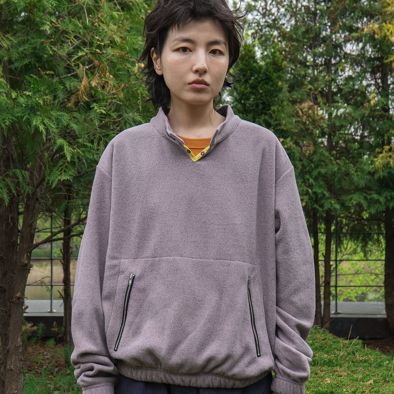 Surface fleece pullover / Rose ash