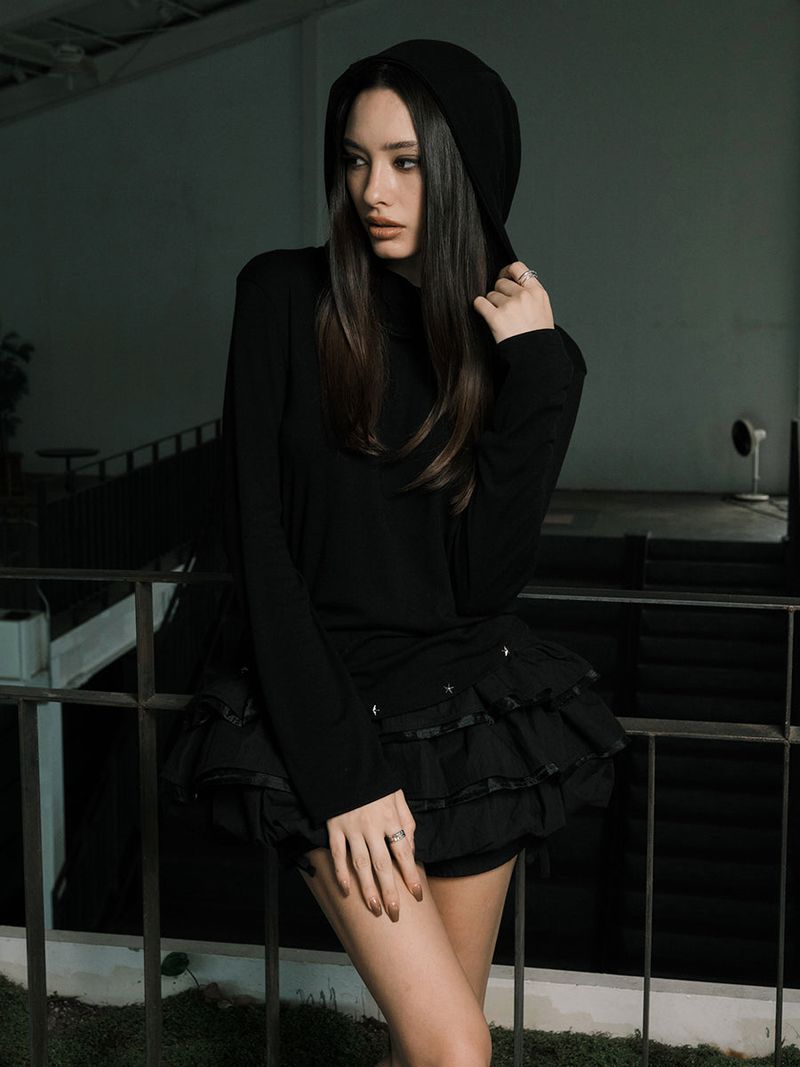 STUD HOODIE (BLACK)