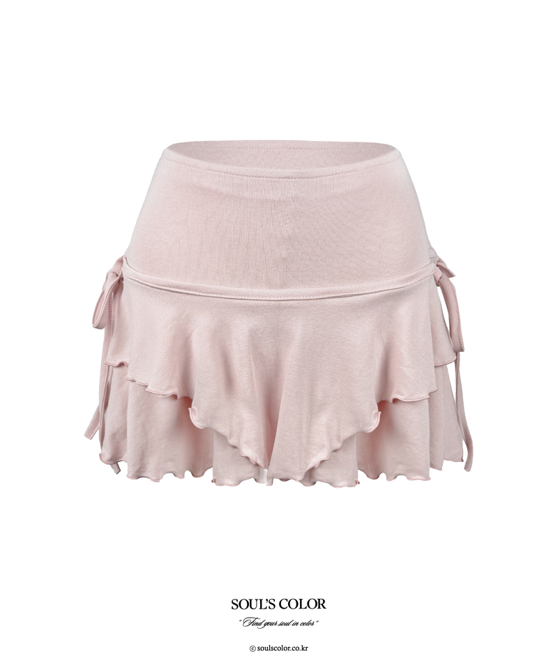 SOUL'S COLOR（ソウルズカラー）の「Lina Ribbon Frill Mini Skirt (3color)（Skirts）」