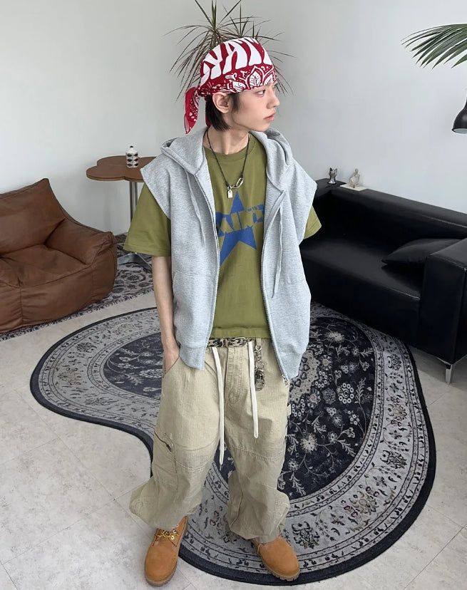 SATIIIZ（サティーズ）の「Daydon Hooded Vest Zip-up（Tops）」