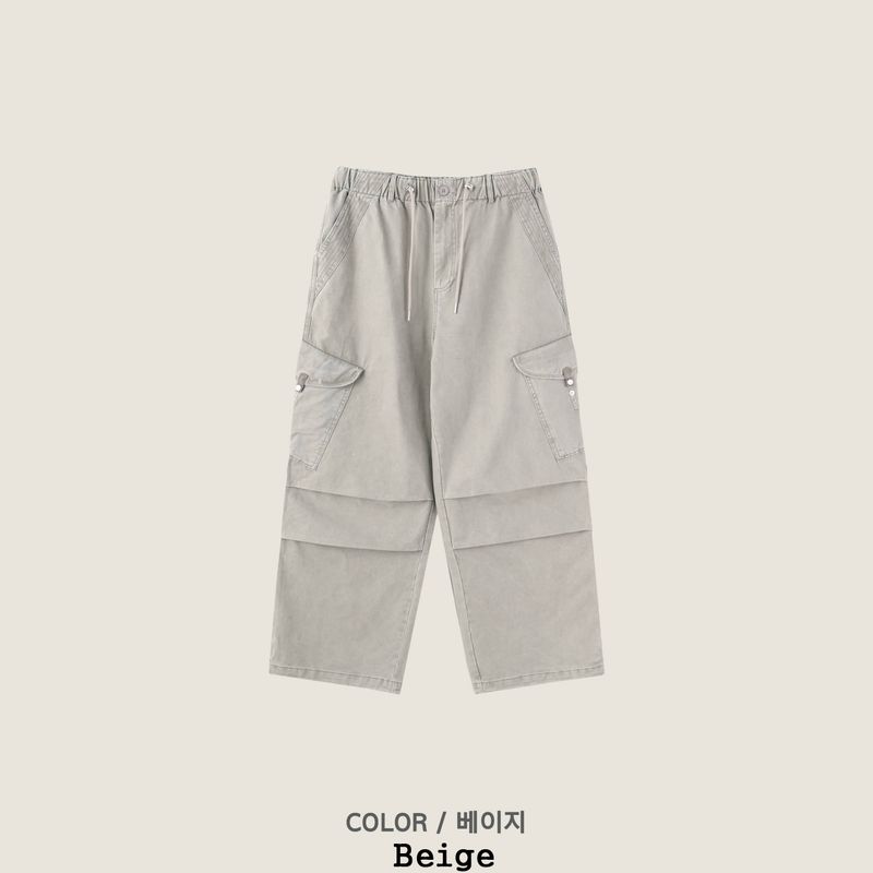 E Dyeing Washed Snap Pants