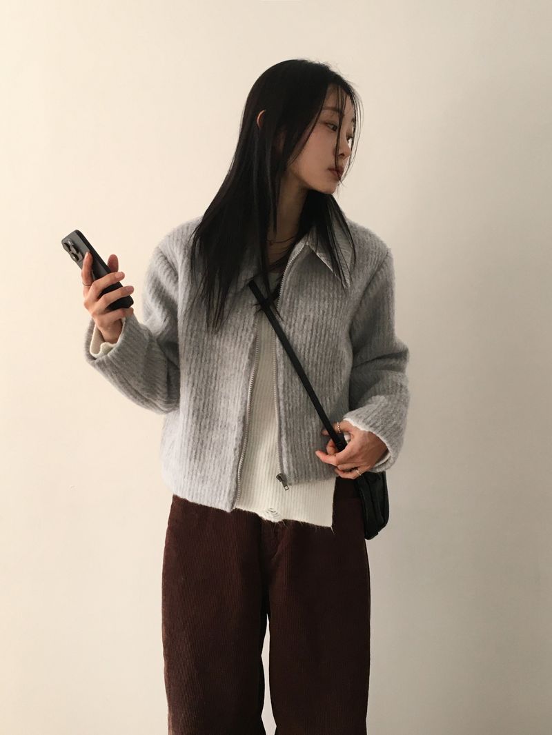 [Wool 50] Milko Mohair Short Collar Jacket