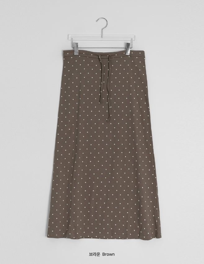 Neiro Cotton Dot Maxi Long Skirt