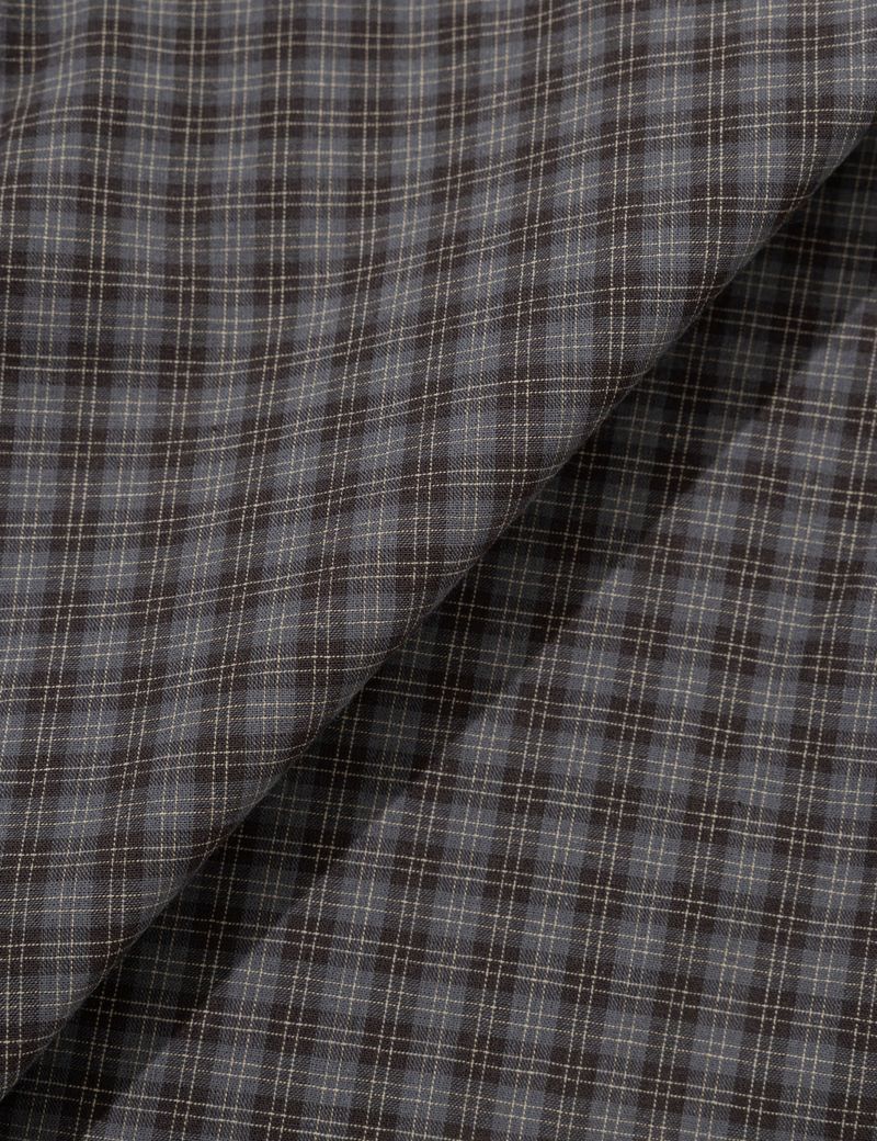 CHECKERED DOUBLE BLOUSE(GREY)
