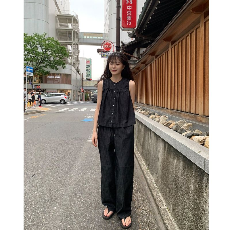 Matil denim banding pants