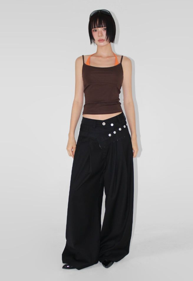 [with cup] TWO TONE HALTER TOP