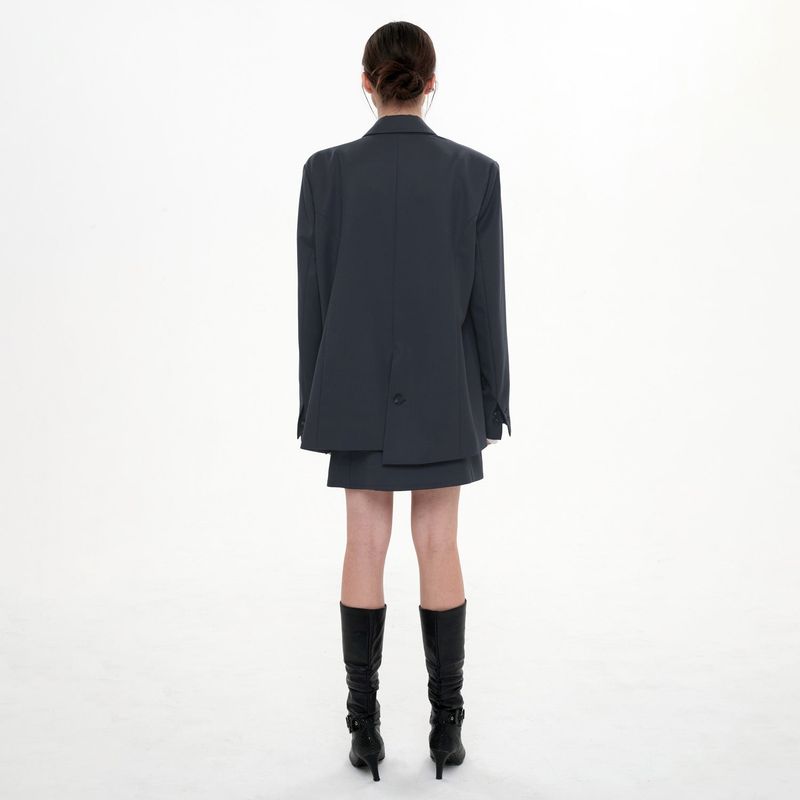 SLEEVE STRAP OVER FIT JACKET(BLUE GRAY)