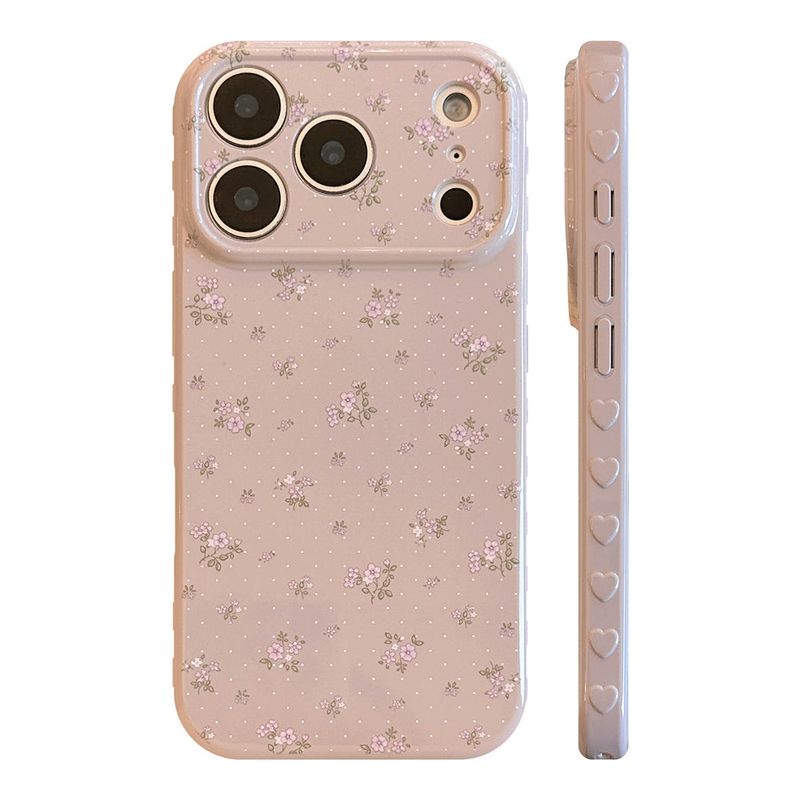 フラワー ドット パターン ソフト iPhone ケース