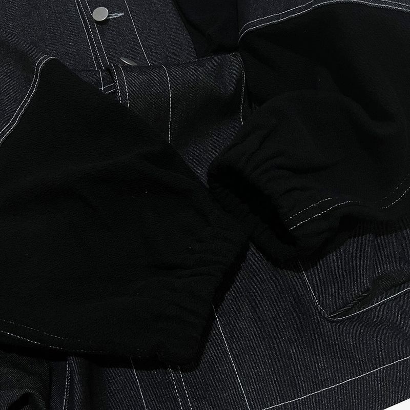 reverse Terry Pocket Denim Jacket_black