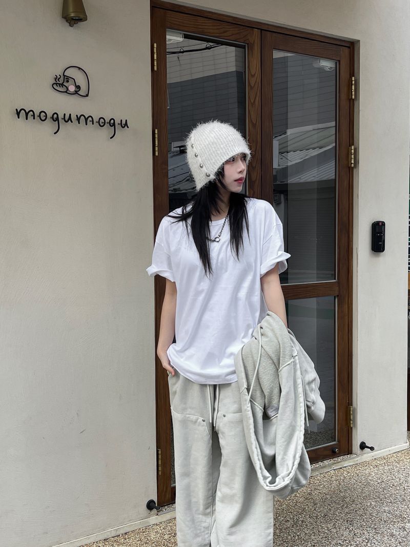 Layered Over U-neck T-shirt