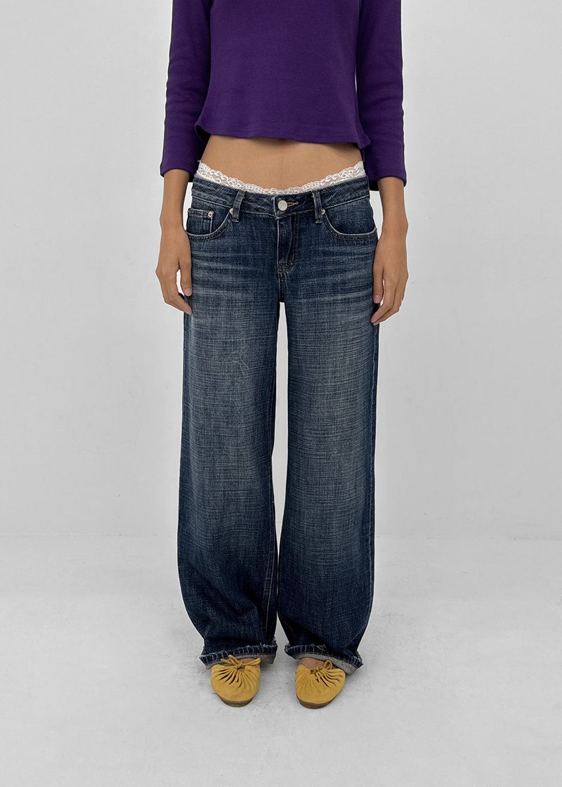 BLACKUP（ブラックアップ）の「[MADE] Burnt Low-Waisted Wide Denim Pants（パンツ）」