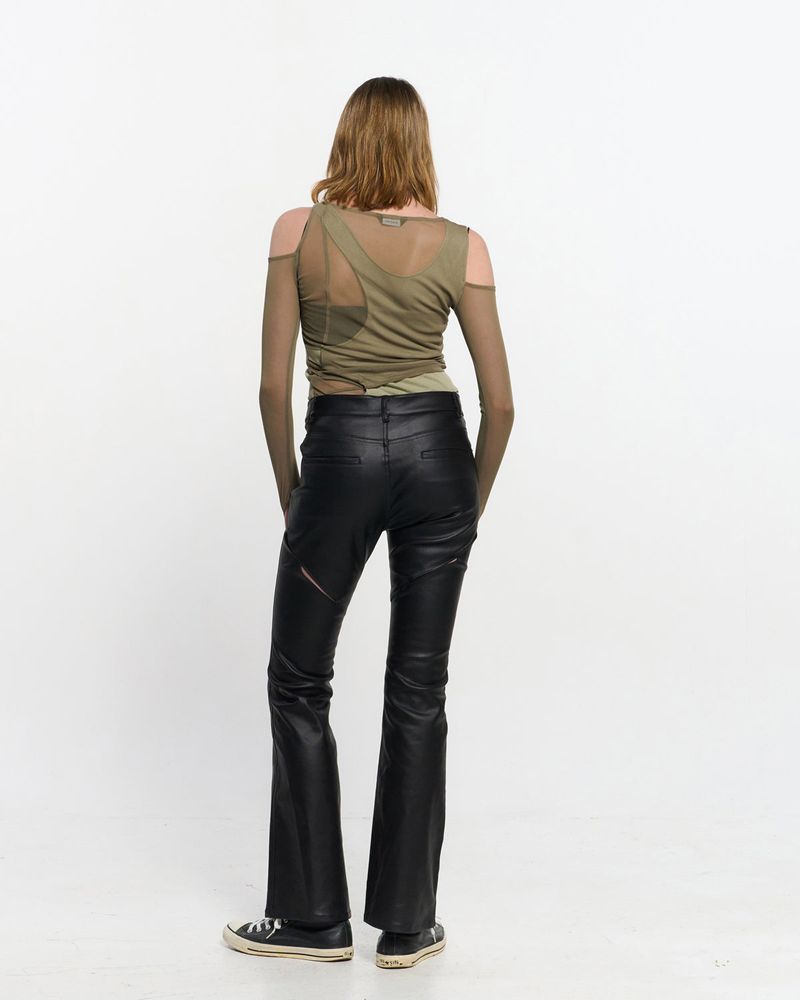In&Out Knitted Top _  OLIVE GREEN