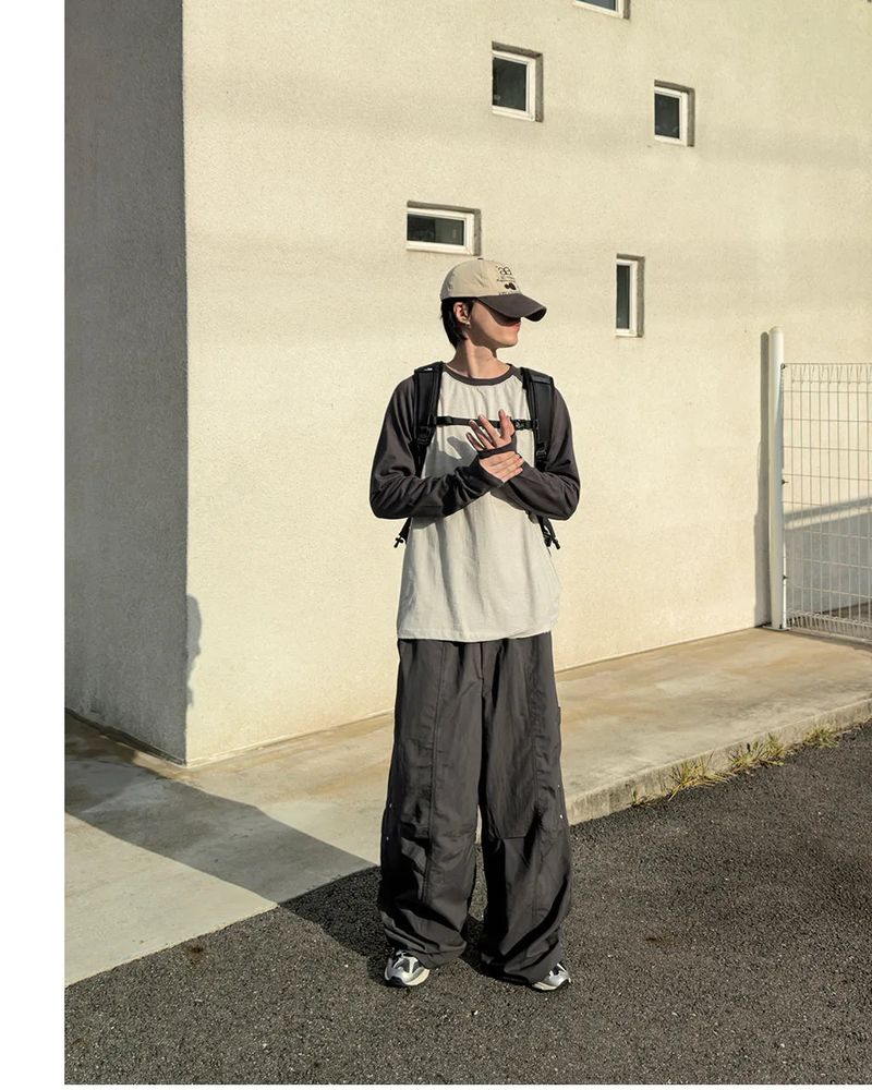 Dock rivet panel nylon pants