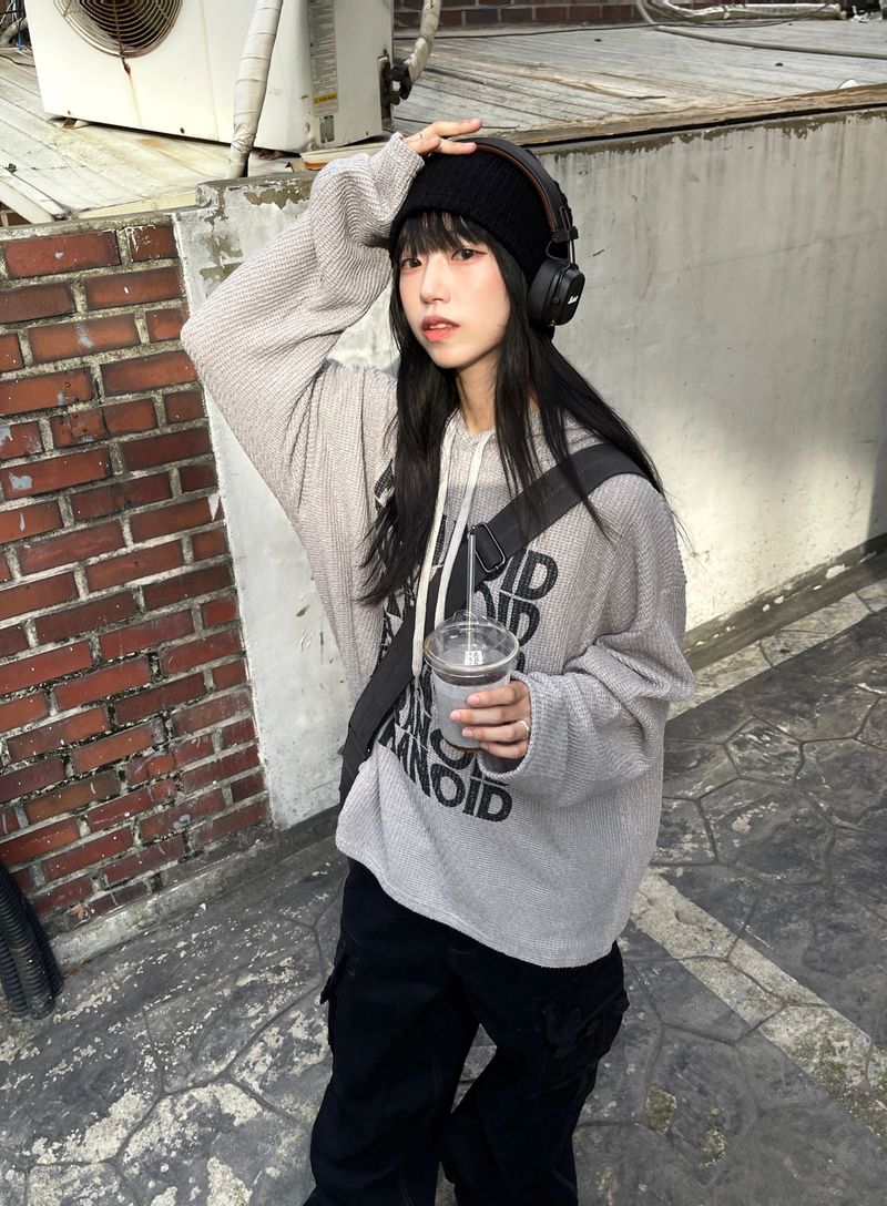 noid lettering hoodie