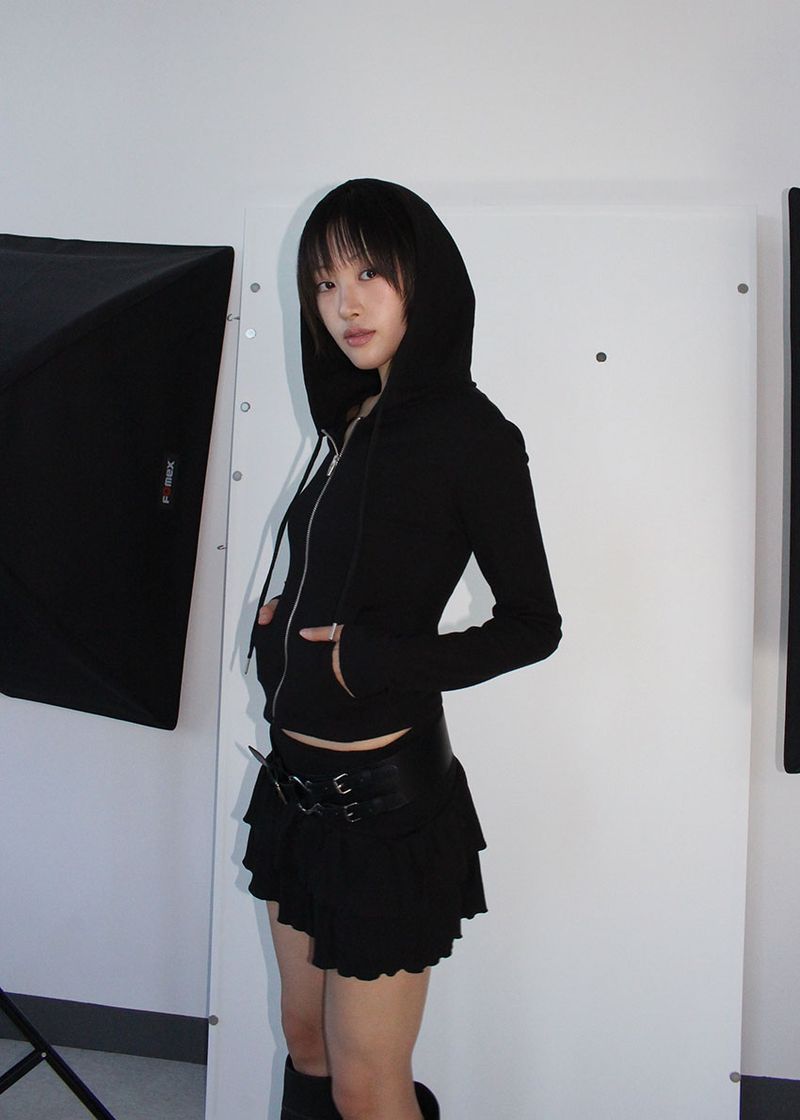 RIB SLIM HOOD ZIP-UP