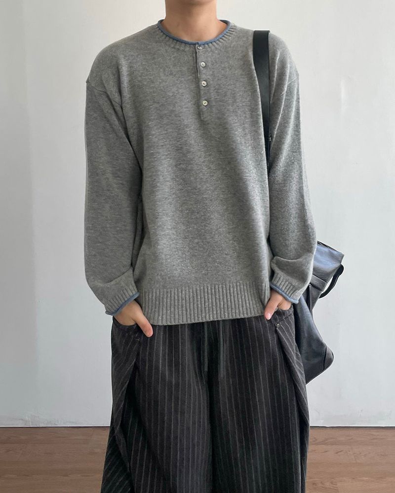 エルビン ラムズウール ヘンリーニット