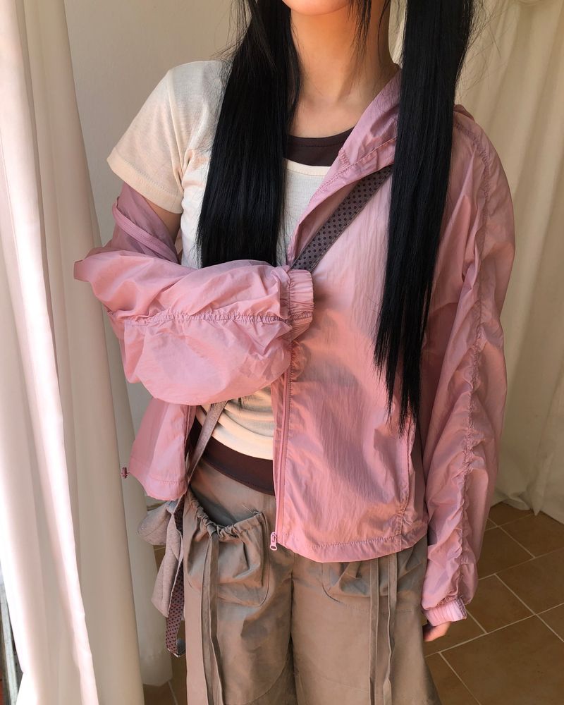 Timel Sheer Windbreaker Zip-Up