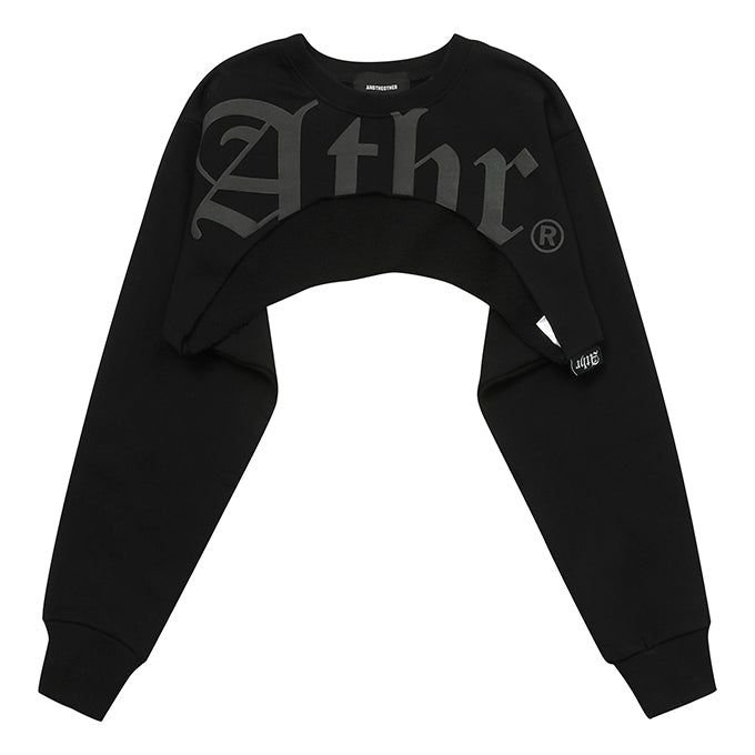BLACK ATHR MAXI CROP SWEATSHIRT