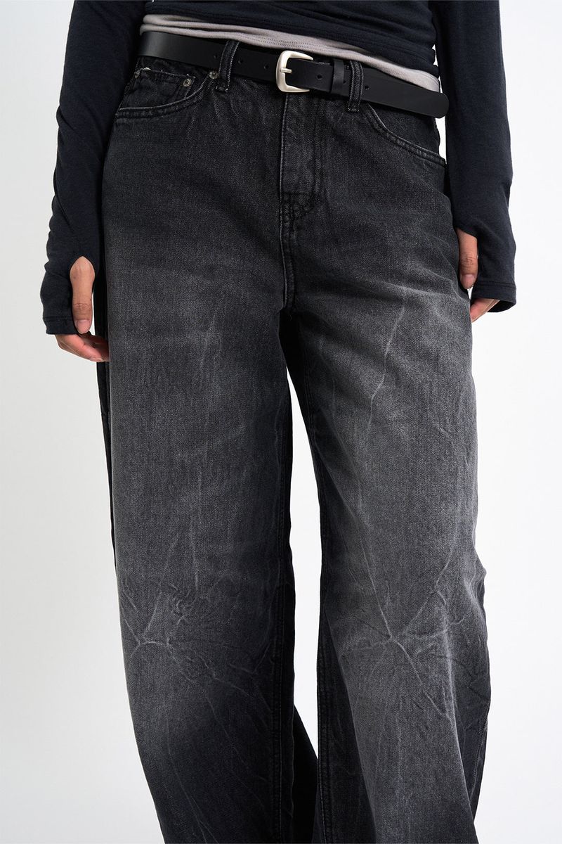 Black Lightning Balloon Denim Pants