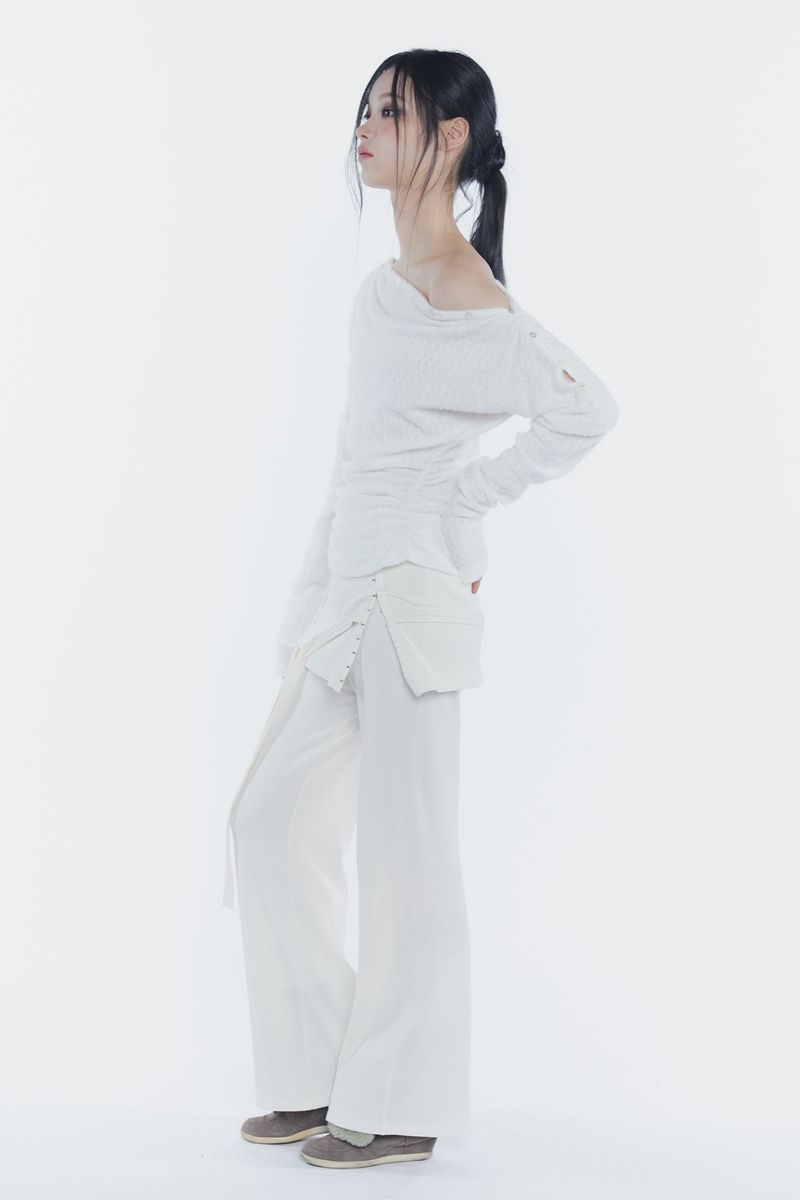 RUBY HOOK LAYERED PANTS cream