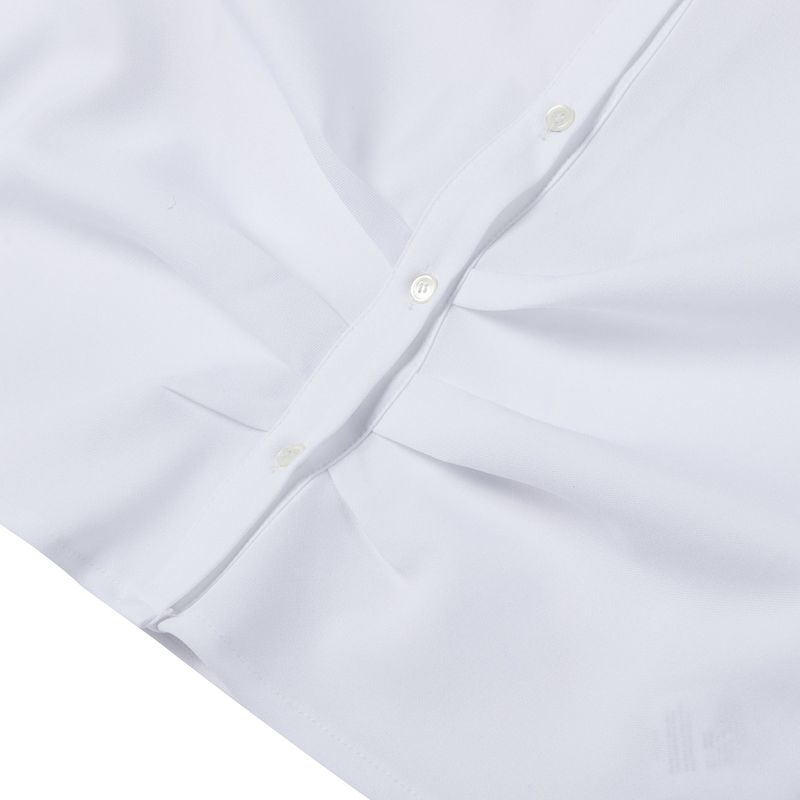 Leona shirring shirts WHITE
