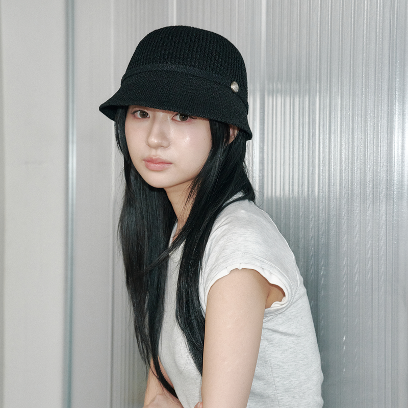 バンドペーパーニット ボンネットハット(Black)