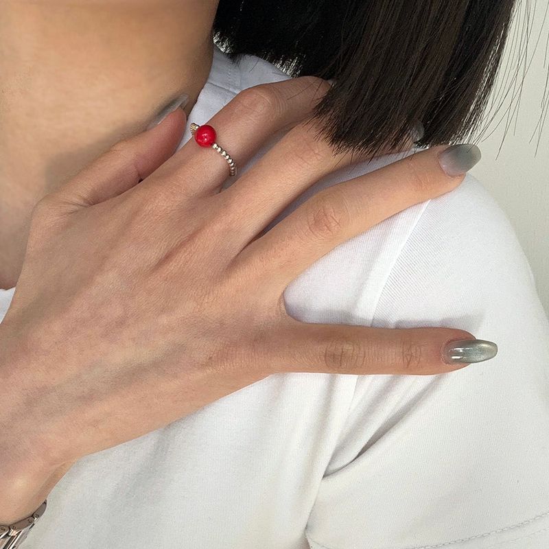 [925silver] Red point ring
