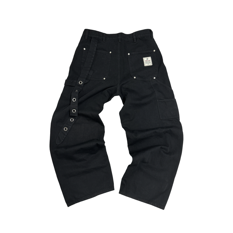 Cutted Double Knee Belt Pants