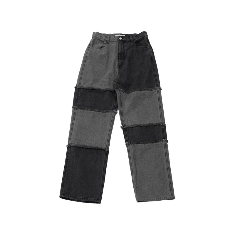 patchwork denim pants