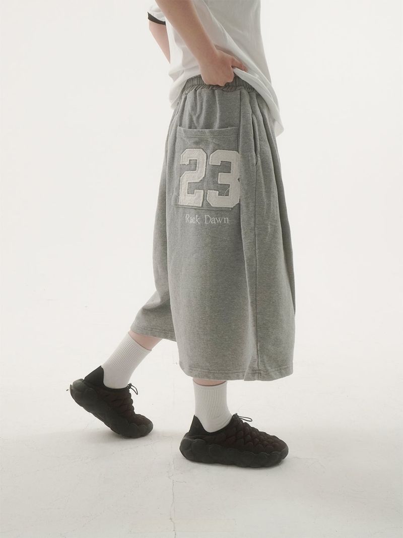 Bold 23embroidery bermuda sweat pants -3C
