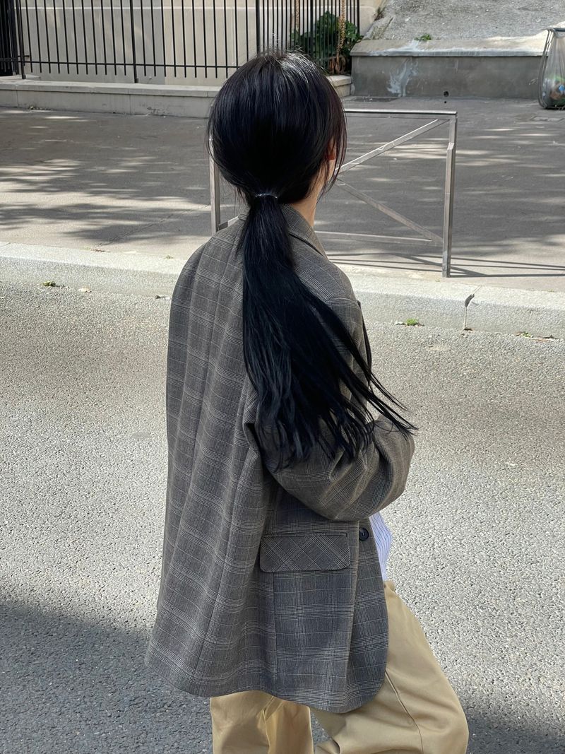Vichy check pattern blazer