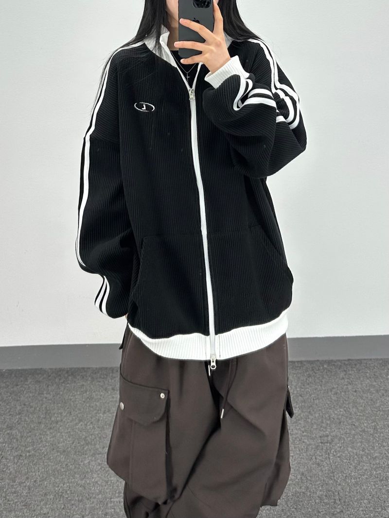 waffle track zip-up