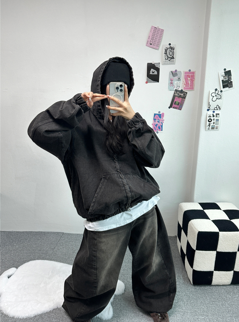 RIVET SNAP BALLOON DENIM🩵🤎🖤 - 3 COLORS, 2 SIZES