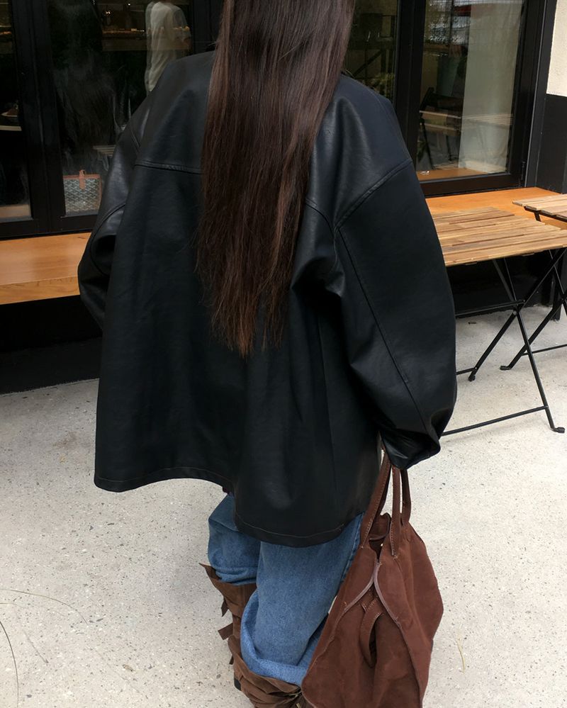 Our Leather Middle Jacket